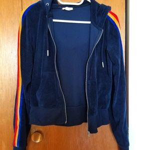 Velvet zip up hoodie